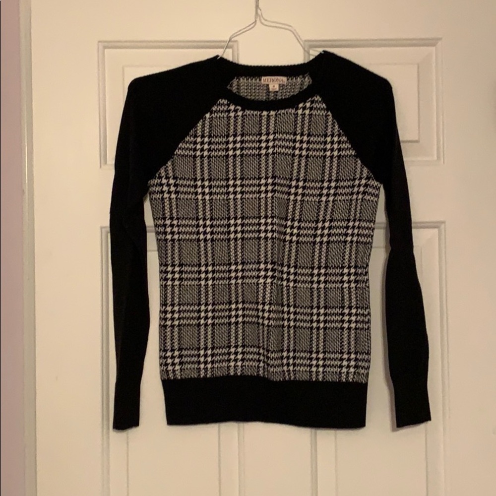 black and white sweater